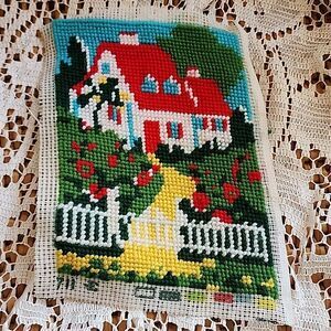 Vintage Unframed Needlepoint